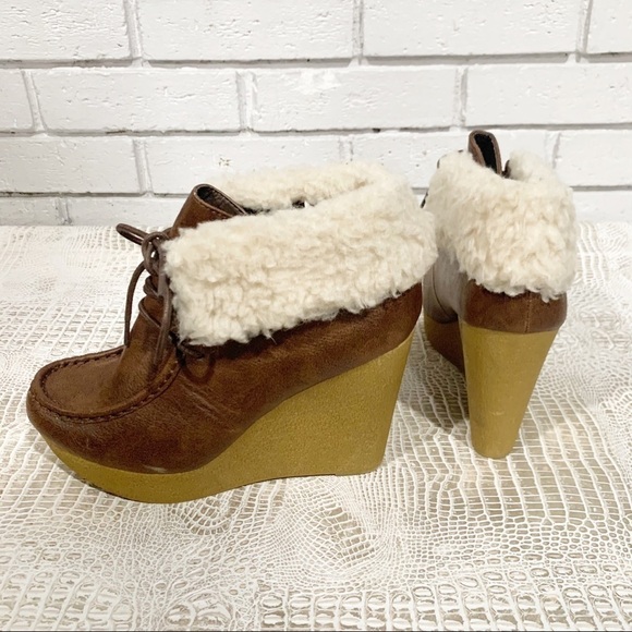 Forever 21 Faux fur lined lacewedge ankle booties - Picture 4 of 9